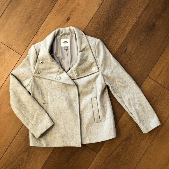 Old Navy Gray Wool Blend Waist-length Peacoat (S) - Picture 1 of 4